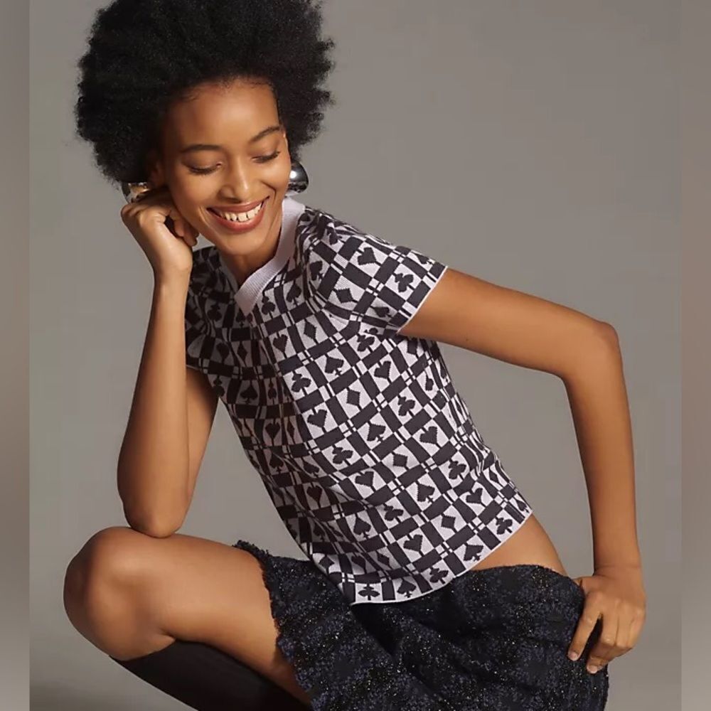 Anthropologie Maeve Shrunken Sweater Tee NWT